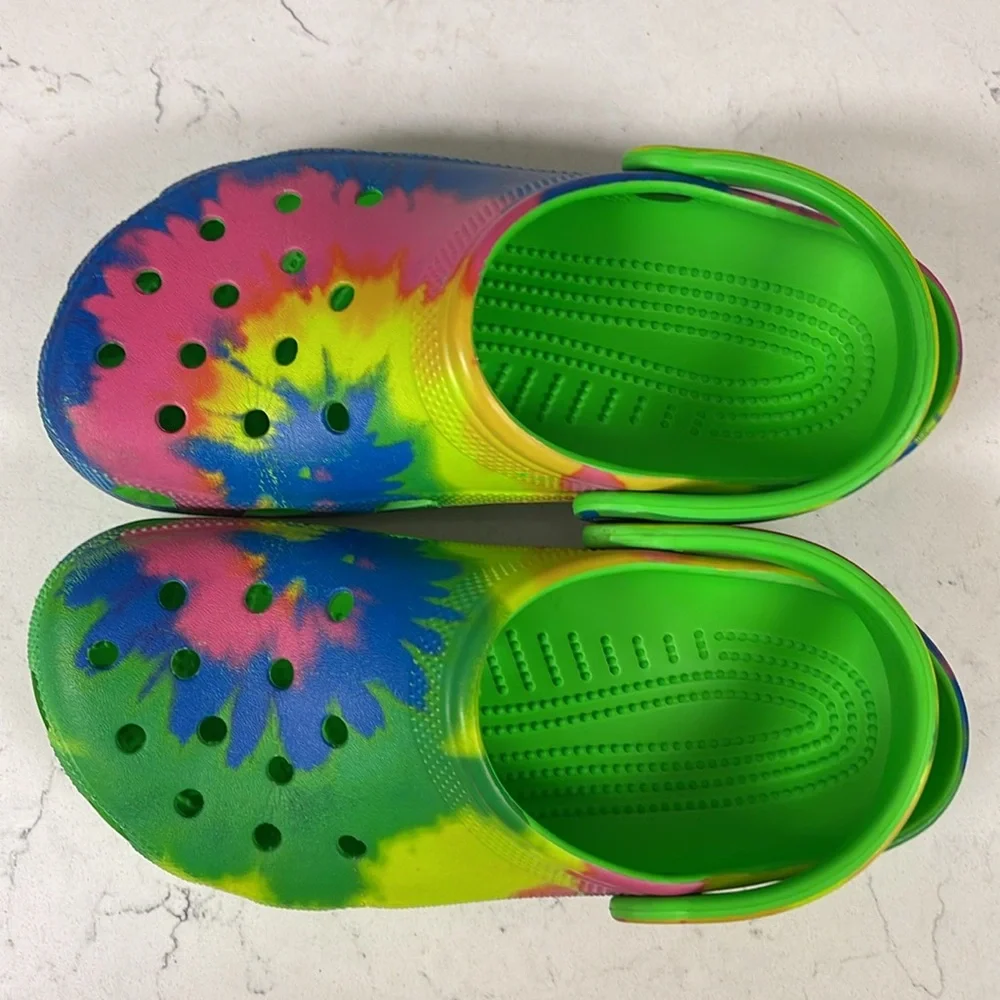 Crocs Big Kids Classic Tie Dye Clog Shoes from Finish Line Size 6 Junior